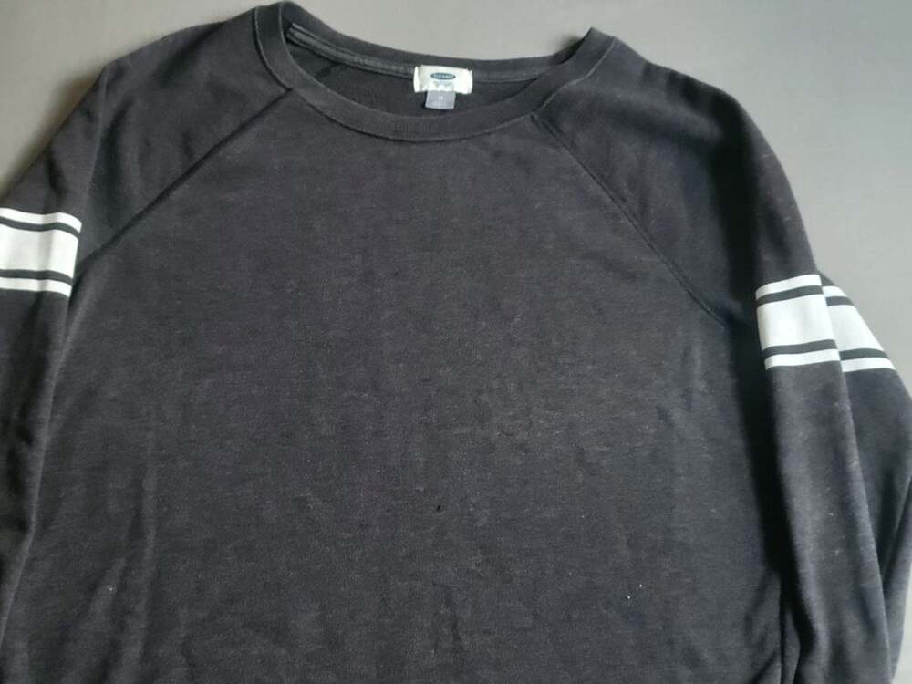 Old Navy Women's Striped Sleeve Raglan Crewneck Sweatshirt